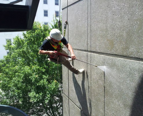 High rise pressure washing